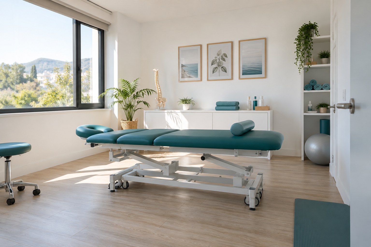 Imagen conceptual de una consulta de fisioterapia luminosa